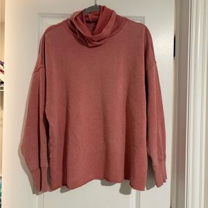Aerie Pink Turtleneck Pullover Sweatshirt | Size Medium
